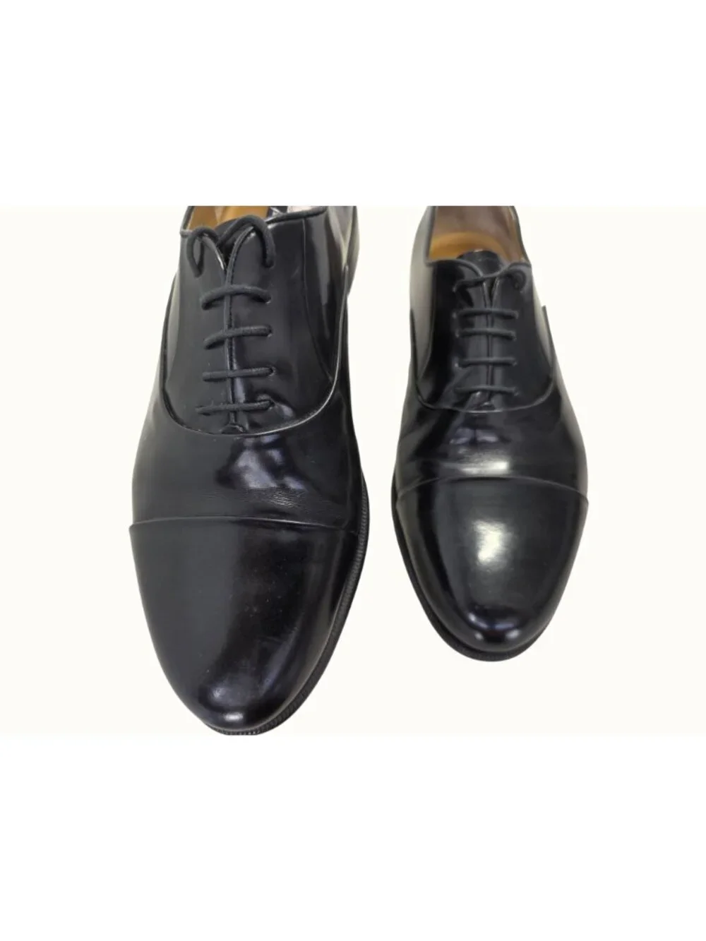 Nordstrom Mens Black Leather Oxford Shoes Size 13W Handmade in Italy Y2K